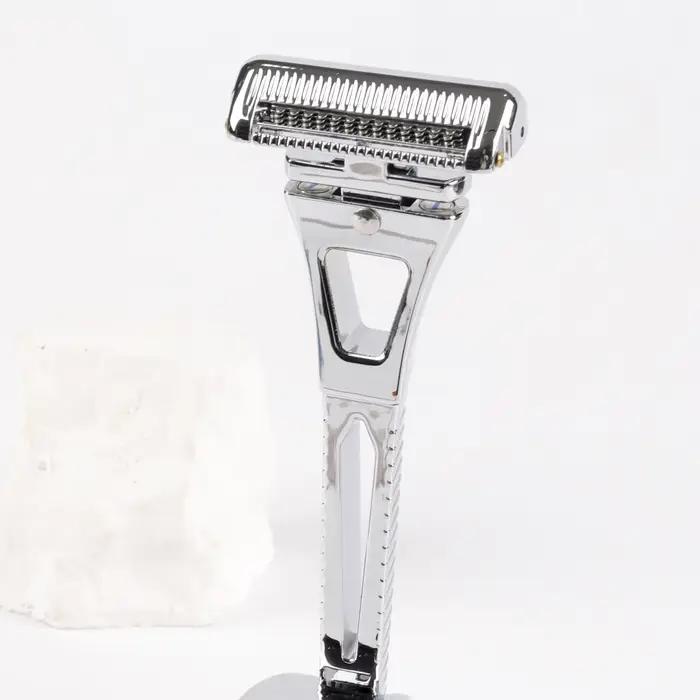 Rasoir manuel Chaoke à 4 lames, rasoir à raser tout en métal pour hommes, rasoir à barbe vintage