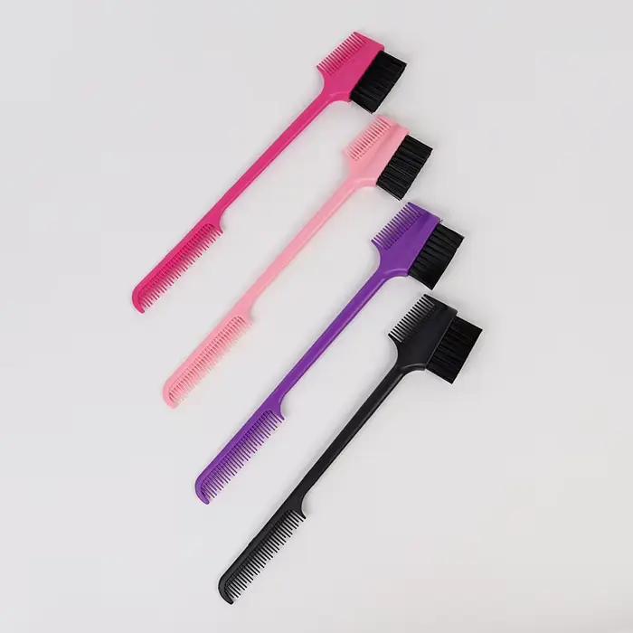 1 brosse à cheveux antistatique en plastique, contrôle à trois côtés, brosse de teinture pour cheveu