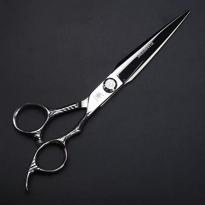 Ciseaux à cheveux XUANTENG en argent de 7 pouces, ciseaux de coiffure en acier 440C et ciseaux à eff