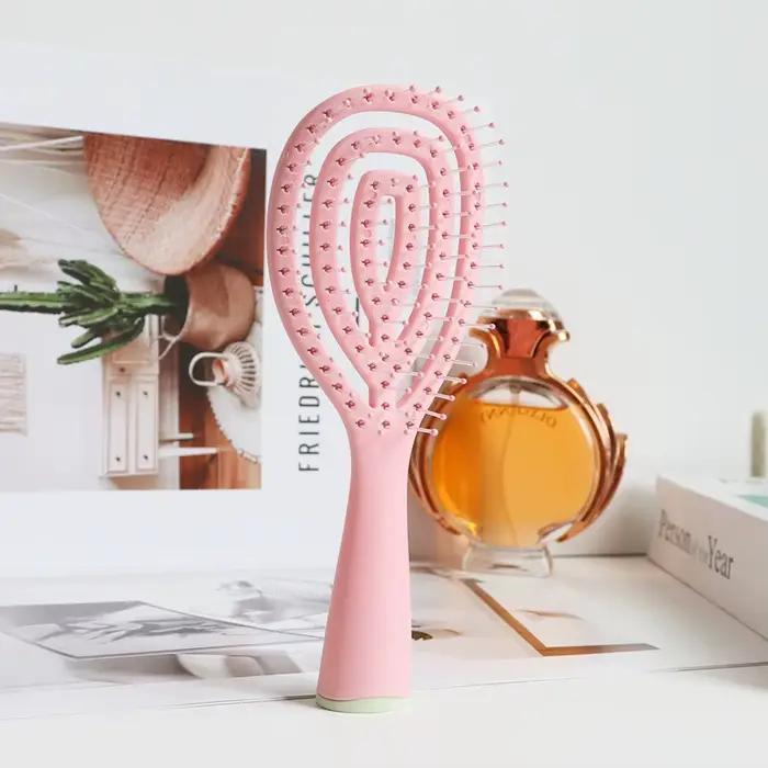 Brosse démêlante ventilée en spirale pour cheveux humides, pour femmes et hommes, glisse facilement 