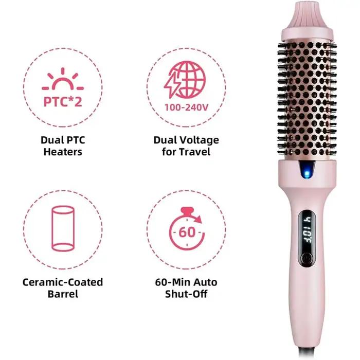 YANA35R brosse thermique brosse à friser, brosse ronde thermique chauffée ionique négative pour Look