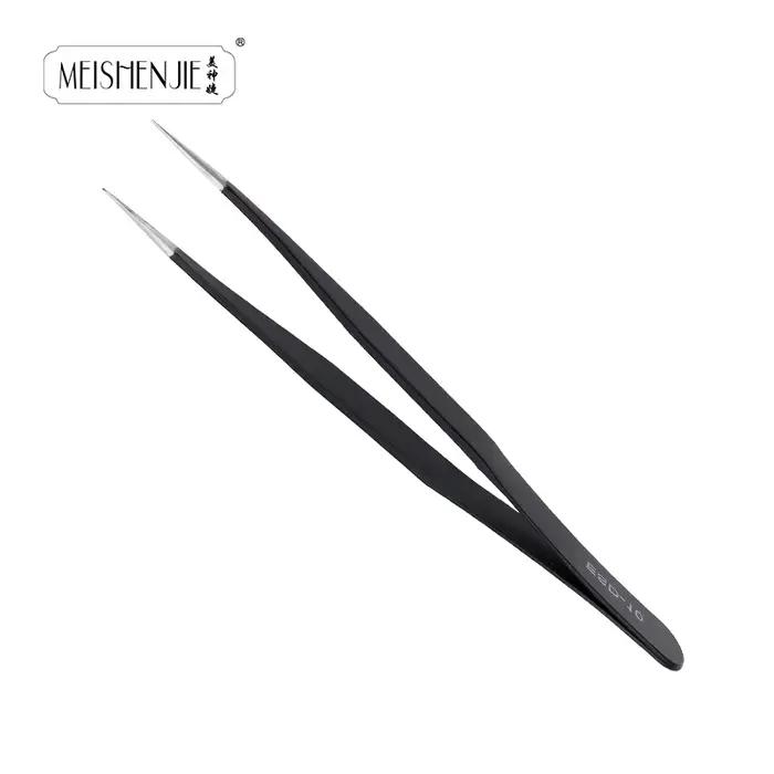 MEISHENJIE-Pince à épiler en acier inoxydable pour faux cils, outil de maquillage pour extensions d'