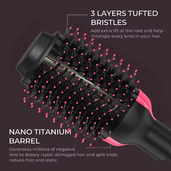 LISAPRO 2 en 1 une étape sèche-cheveux et volumateur lisseur brosse à Air chaud bigoudi beauté et sa