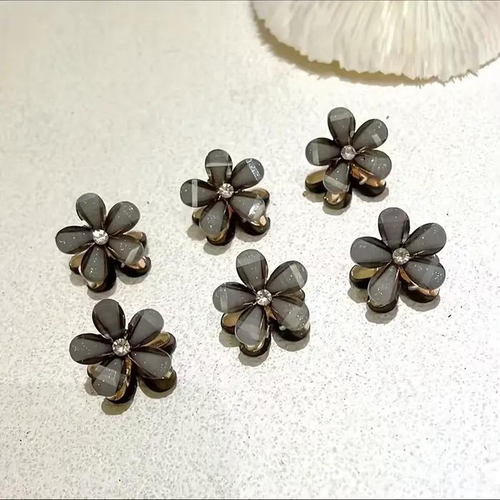 Pinces à cheveux en forme de fleur pour enfants, barrettes décoratives en fausse perle, accessoires 