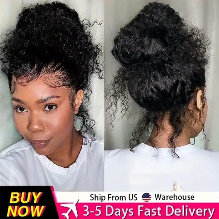 Perruque Lace Front Wig 360 HD sans colle pour femmes, cheveux humains, Deep Wave, 13x4, 13x6, avec 