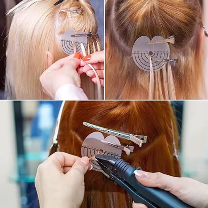 Protections thermiques pour Extensions de cheveux, 10 à 100 pièces, PVC transparent avec échelle, mo