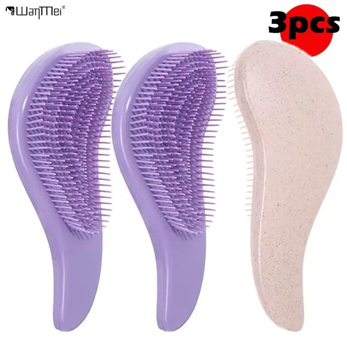 Brosse à cheveux démêlante magique, paille de blé, peigne de Massage du cuir chevelu, doux, antistat