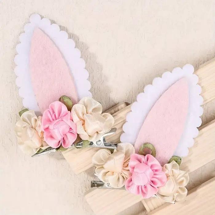 1 paire de jolies pinces à cheveux lapin de Pâques pour les célébrations du printemps, les fêtes à t