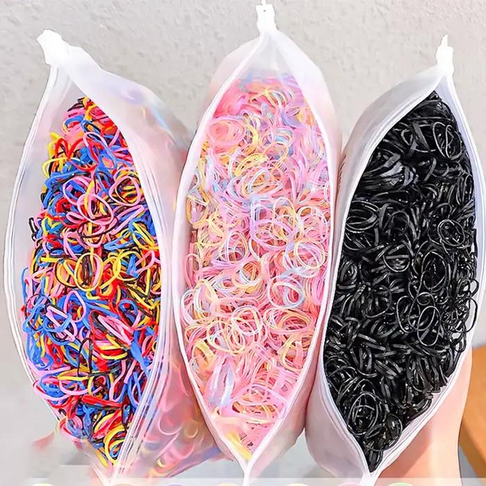 1000 pièces/paquet filles colorées petites bandes de caoutchouc jetables gomme pour élastique pour q