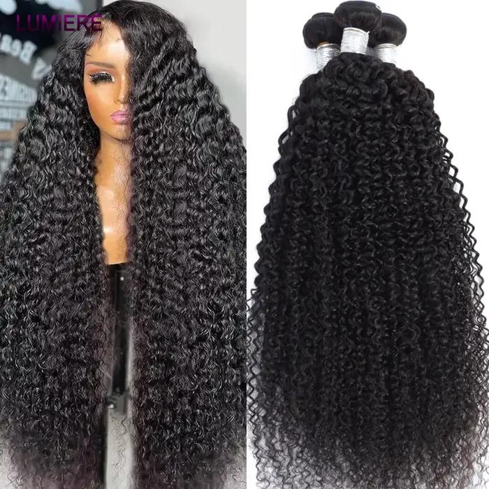 28 30 pouces Afro crépus bouclés cheveux humains Bundle Deal brésilien Afro profond Jerry bouclés br