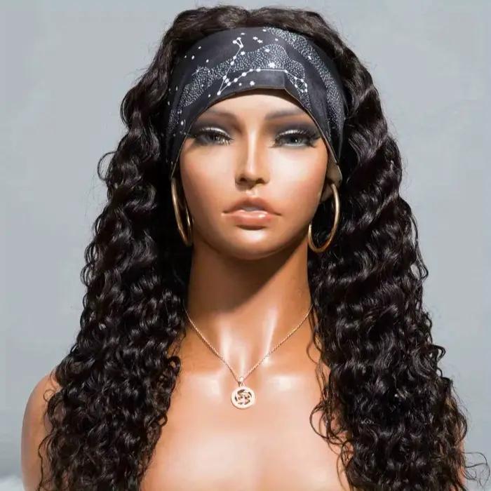 Cheveux humains 200% densité bandeau perruque perruques de cheveux humains porter et aller sans coll