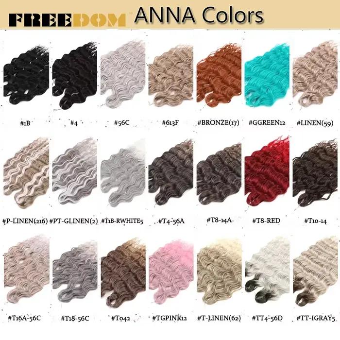 FREEDOM Extensions de cheveux tressés synthétiques naturel lâche profond ondulé 24 pouces longue tre