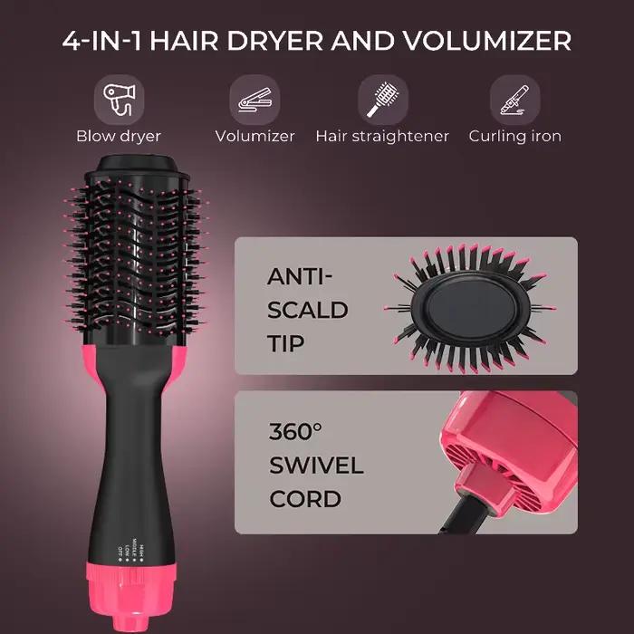 LISAPRO 2 en 1 une étape sèche-cheveux et volumateur lisseur brosse à Air chaud bigoudi beauté et sa