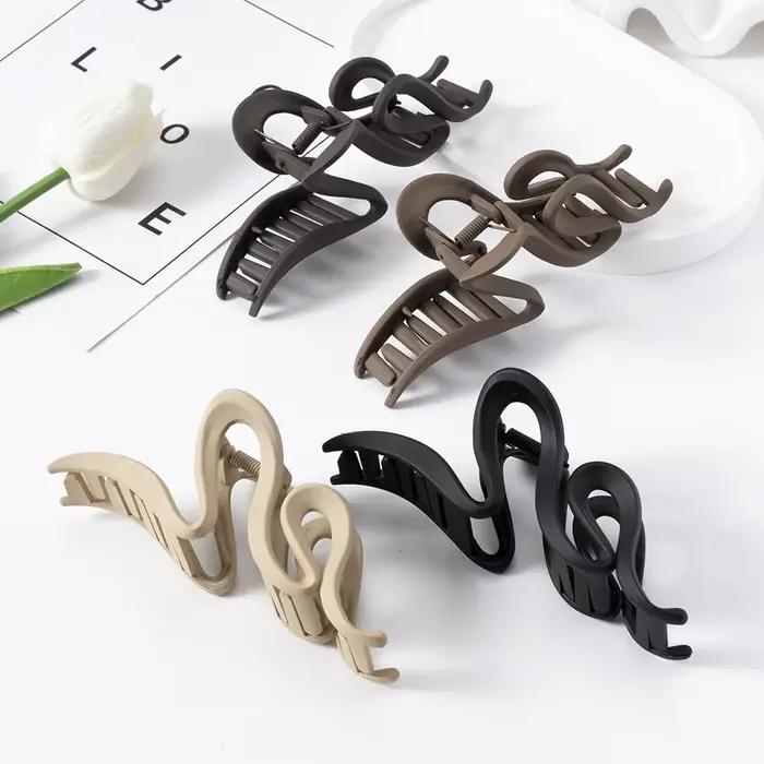 Pinces à cheveux en acrylique pour femmes, 13cm, épingle à cheveux ondulée mate, queue de cheval, ac
