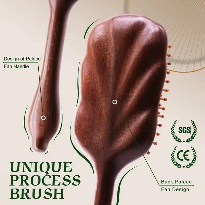Brosse à cheveux démêlante pour femmes, nom personnalisé, brosse à cheveux en bois de santal, palett