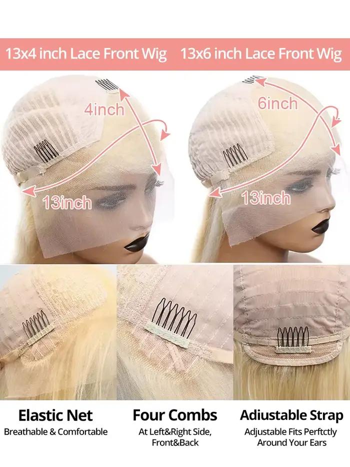 613 Hd dentelle frontale perruque 13x6 Blonde perruques de cheveux humains 250 densité vague de corp