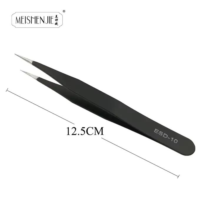 MEISHENJIE-Pince à épiler en acier inoxydable pour faux cils, outil de maquillage pour extensions d'