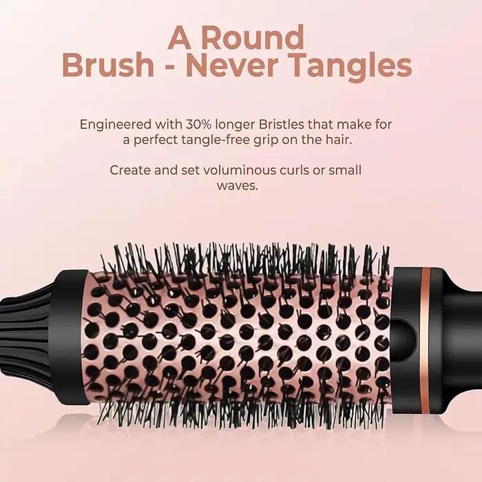 Brosse thermique brosse à friser ionique en céramique 1.5 pouces fer à friser chauffé volumateur dou