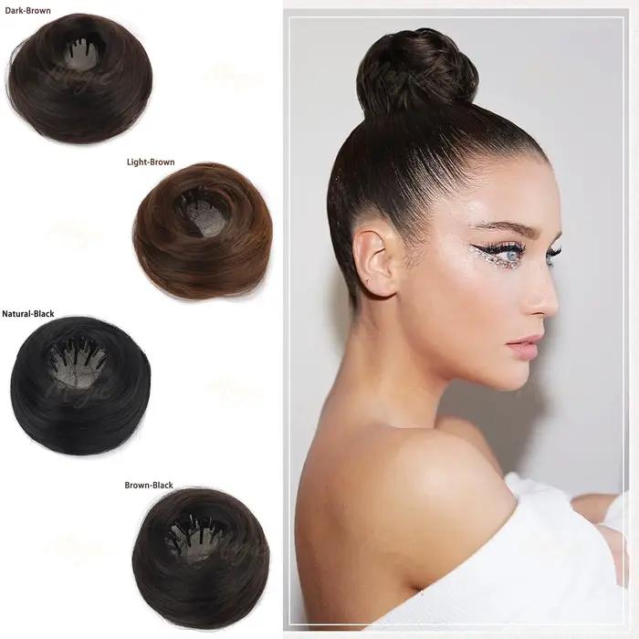 Chignon en Fiber synthétique haute température, quatre couleurs en vente, accessoire pour cheveux po