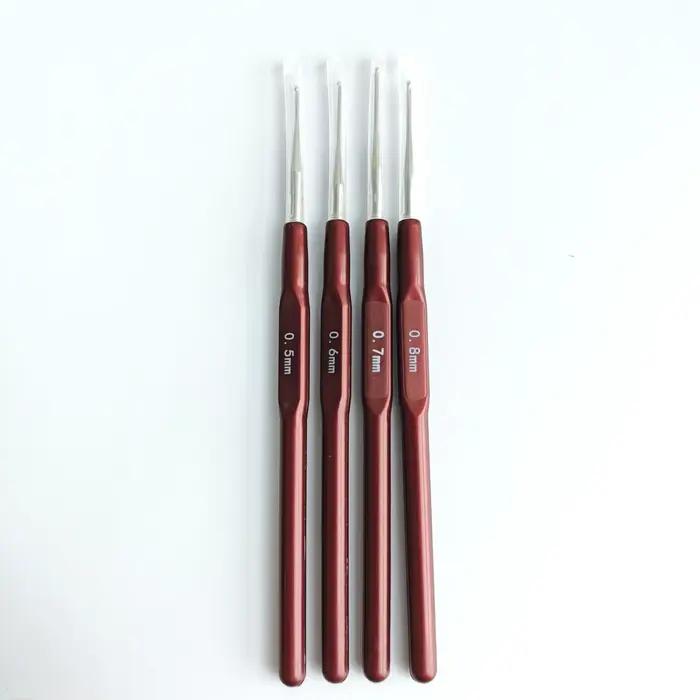 Crochet à tricoter aiguille Dreadlock outils de cheveux crochets en plastique métallique 0.5Mm 0.6Mm
