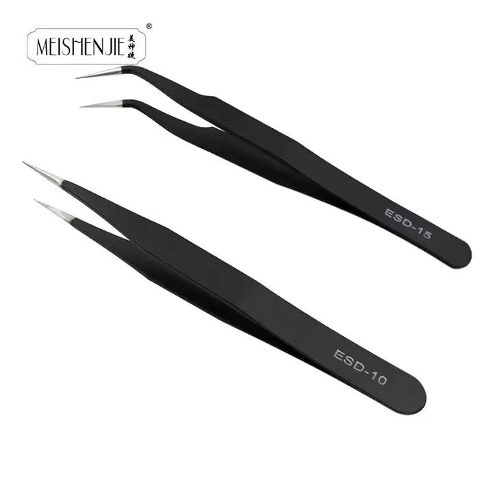 MEISHENJIE-Pince à épiler en acier inoxydable pour faux cils, outil de maquillage pour extensions d'