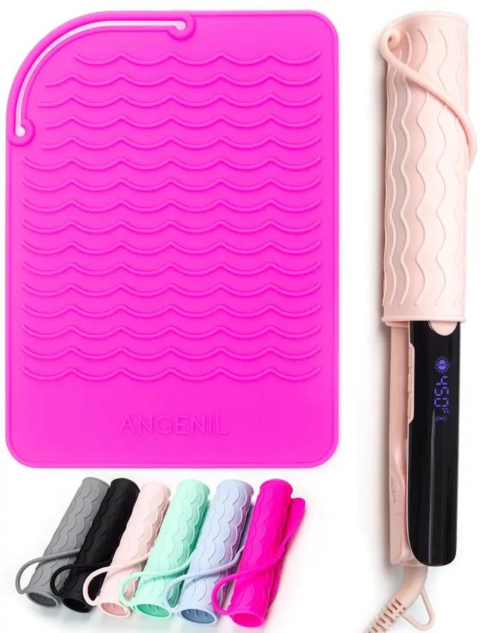 Tapis lisseur résistant à la chaleur, manchon de fer à friser, tapis plat en Silicone, fer à friser,