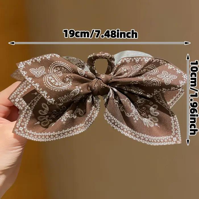 1 pièces Style femme, pince à cheveux avec nœud en fleur de cajou marron, pince à cheveux haut de ga
