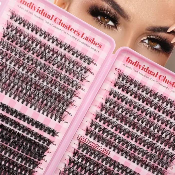 640 extensions de cils - Rouleau D, 9-18 mm, épaisseur 30D-80D, parfait pour les yeux de chat, les y