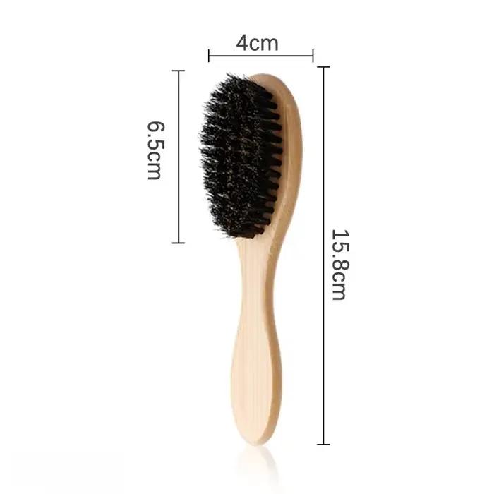 Brosse à barbe pour hommes manche en bois poils de sanglier brosse à barbe outil de rasage brosse à 