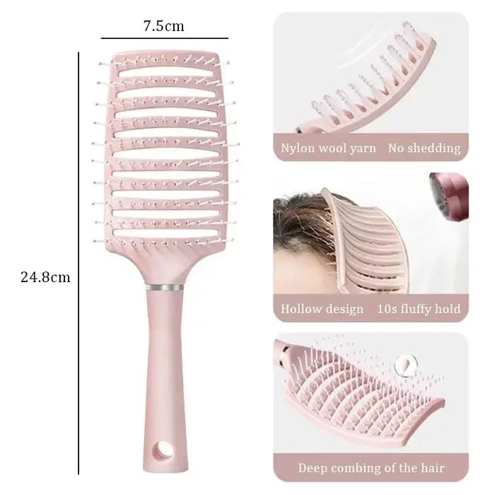 Brosse à cheveux démêlante, peigne de Massage du cuir chevelu creux, peigne à dents larges, brosse d