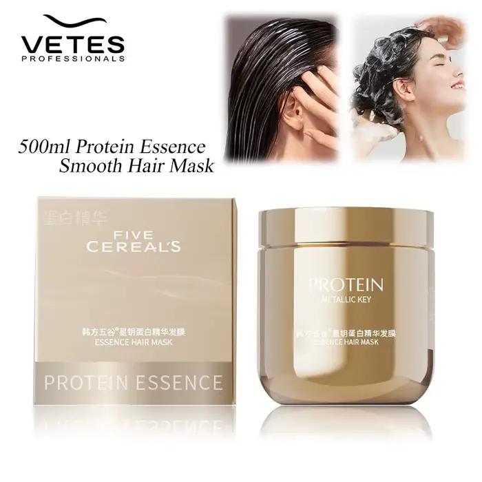 Masque Capillaire 500ml Double Kératine Cheveux Secs et Abîmés Brillance Anti-frisottis Nourrissant 