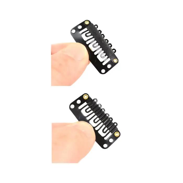 Clips de perruques en forme de U de 32mm, 20 pièces, avec dos en silicone pour Extensions de cheveux