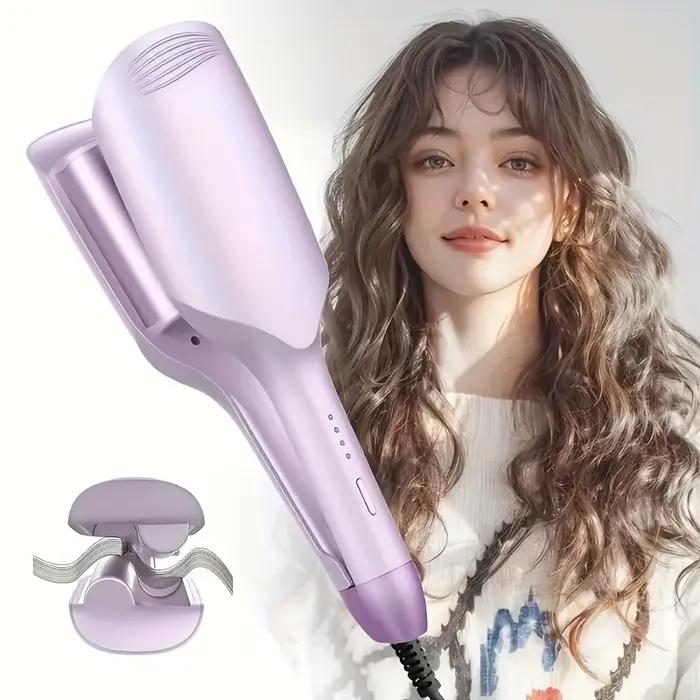 Fer à boucler anti-brûlure 32 mm/1,26 pouces pour des boucles à effet vague d'eau - Styling facile a