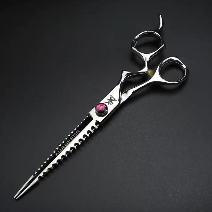 XUANFENG – ciseaux de coupe de cheveux à poignée confortable de 7 pouces, ciseaux de barbier en acie