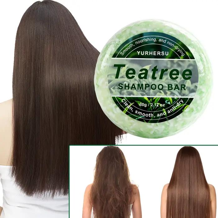 Shampooing Solide Naturel au Théier – Contrôle du Sébum, Anti-Pelliculaire, Rafraîchissant pour Cuir