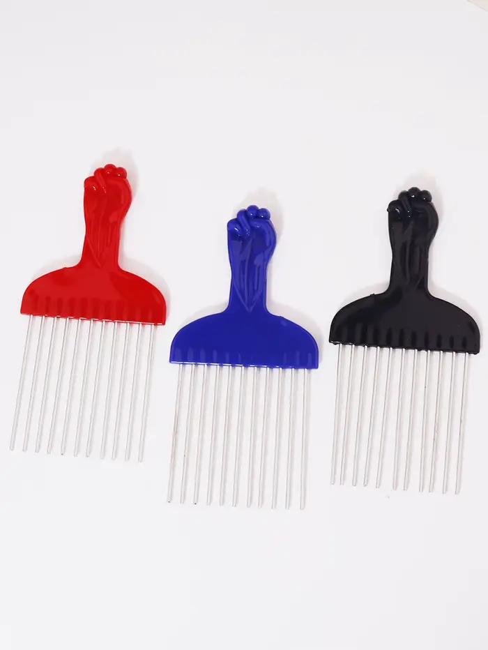 Peigne à cheveux noir en acier inoxydable, peigne à aiguilles en acier, outil professionnel pour hom