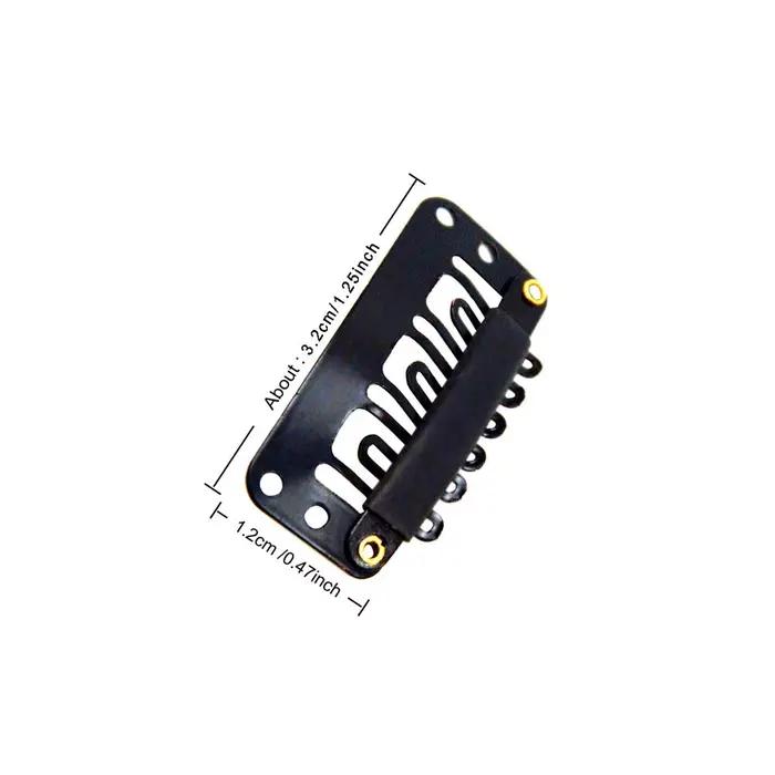 Clips de perruques en forme de U de 32mm, 20 pièces, avec dos en silicone pour Extensions de cheveux