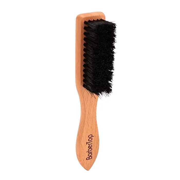 Barbertop hommes brosse à barbe manche en bois brosse de nettoyage de cheveux doux cheveux cassés en