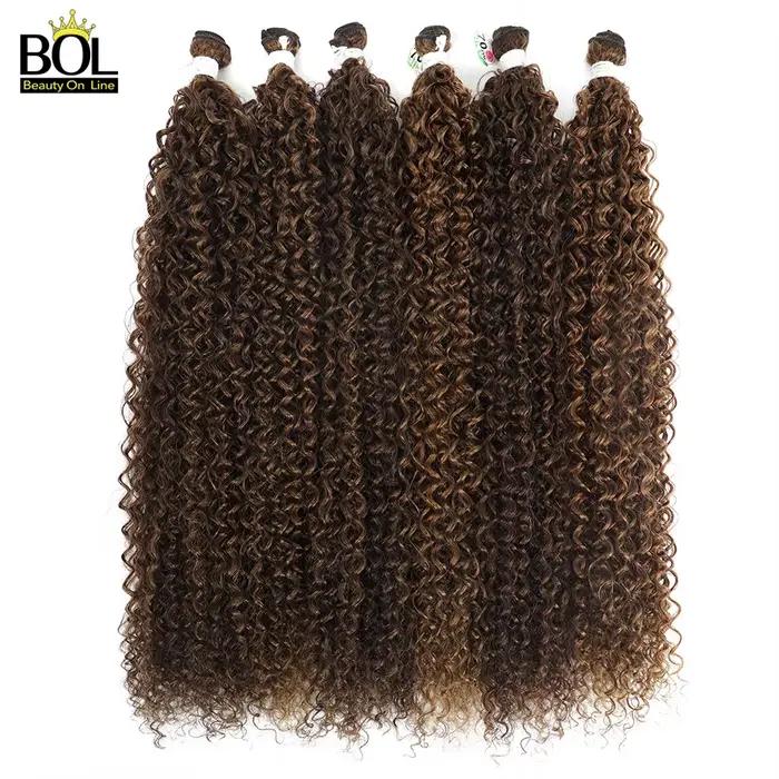 Extensions de cheveux synthétiques bouclés BOL, longs mèches bouclées Jerry, blond ombré, fausses tr