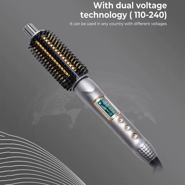 Fer à friser électrique 3 en 1, fer à friser Anti-brûlure, brosse ionique en céramique, brosse ronde