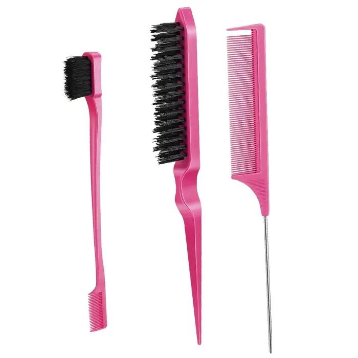 Ensemble de 3 peignes coiffants avec brosse à cheveux triple, brosse à cheveux à queue de souris, br