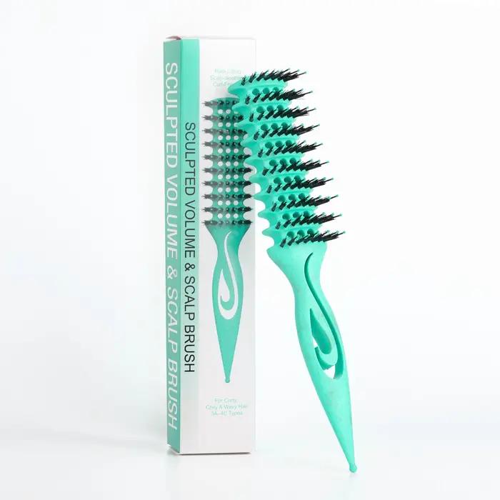 Brosse à cheveux démêlante en poils de Nylon creux, peigne à cheveux emmêlé, façonnage, définissant 