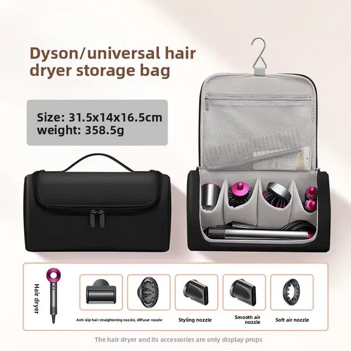 Sac de rangement pour sèche-cheveux de grande capacité, en cuir PU, imperméable, double couche, inté