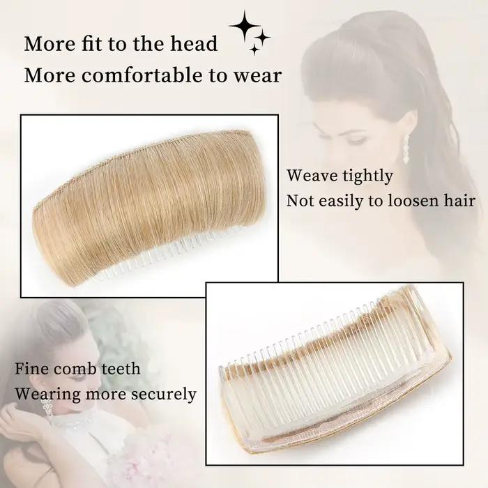 Clip cheveux synthétiques Invisible faux cheveux Base bosse moelleux coussin de cheveux style insére