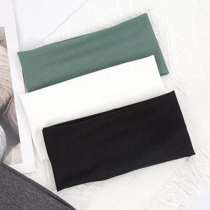 Bandes de cheveux élastiques de couleur unie pour femmes et hommes, bandeau de course, Fitness, spor