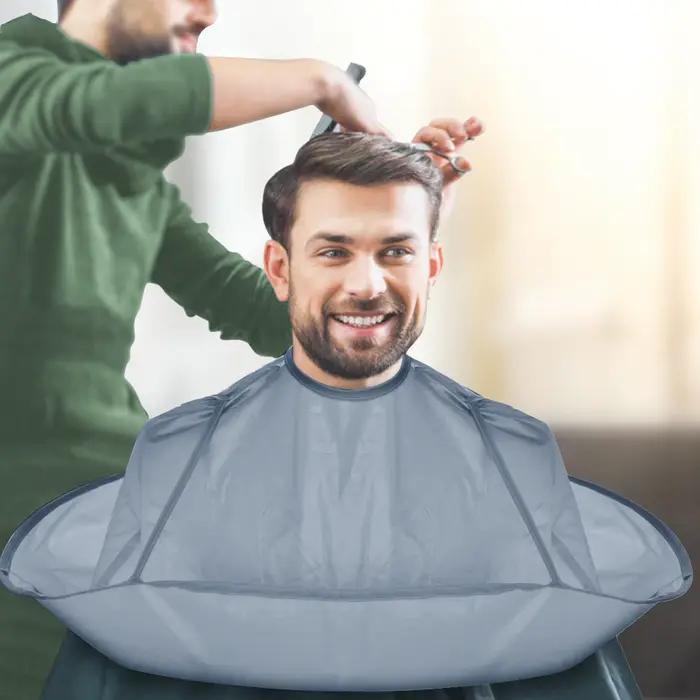 1 cape de coiffure imperméable pliable pour adulte, type parapluie, pour salon, barbier et usage dom