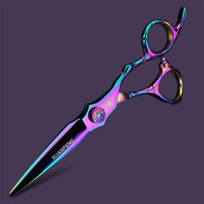 Ciseaux à cheveux professionnels à poignée musculaire de 6 pouces pour stylistes-cisailles de coiffu