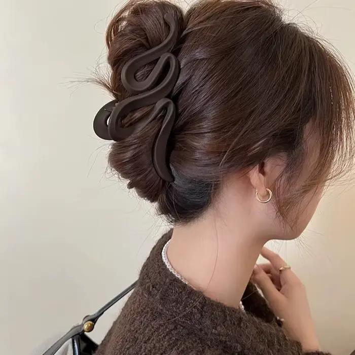 Pinces à cheveux en acrylique pour femmes, 13cm, épingle à cheveux ondulée mate, queue de cheval, ac