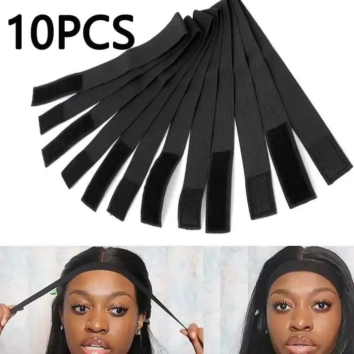 Bande élastique pour perruque, 10 pièces, bords de cheveux pour bébé, bande de fusion en dentelle, b
