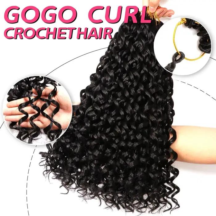 GoGo Curl Crochet cheveux pour femmes noires courte plage Curl bohème Crochet tresses naturel noir v